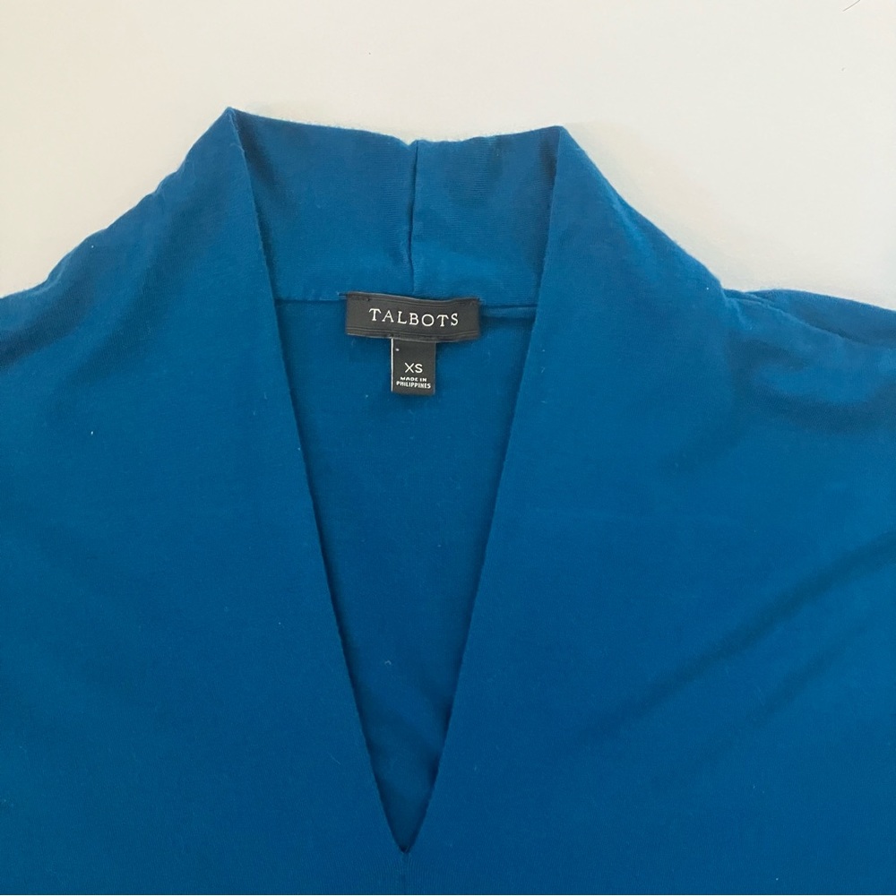 Talbots solid blue blouse - Picture 5 of 8